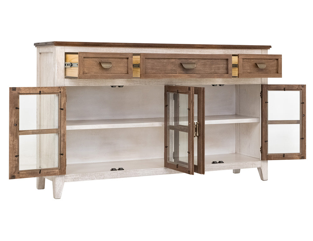 IFD - Sahara 3 Drawer, 4 Doors Console, Brown Finish - IFD2951CNSBN view 3