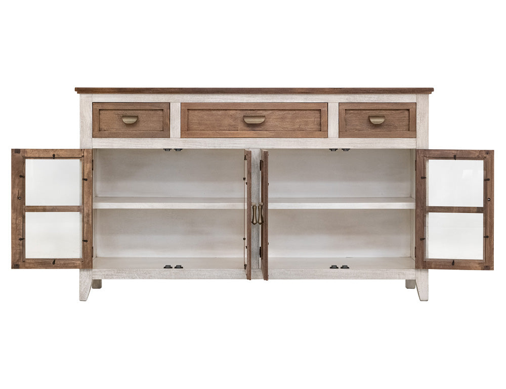 IFD - Sahara 3 Drawer, 4 Doors Console, Brown Finish - IFD2951CNSBN view 4
