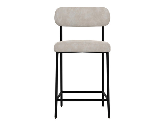 IFD - Salamanca - Wooden Frame & Metal Base, 24in Upholstered Barstool - IUP801-BST24-210 view 2