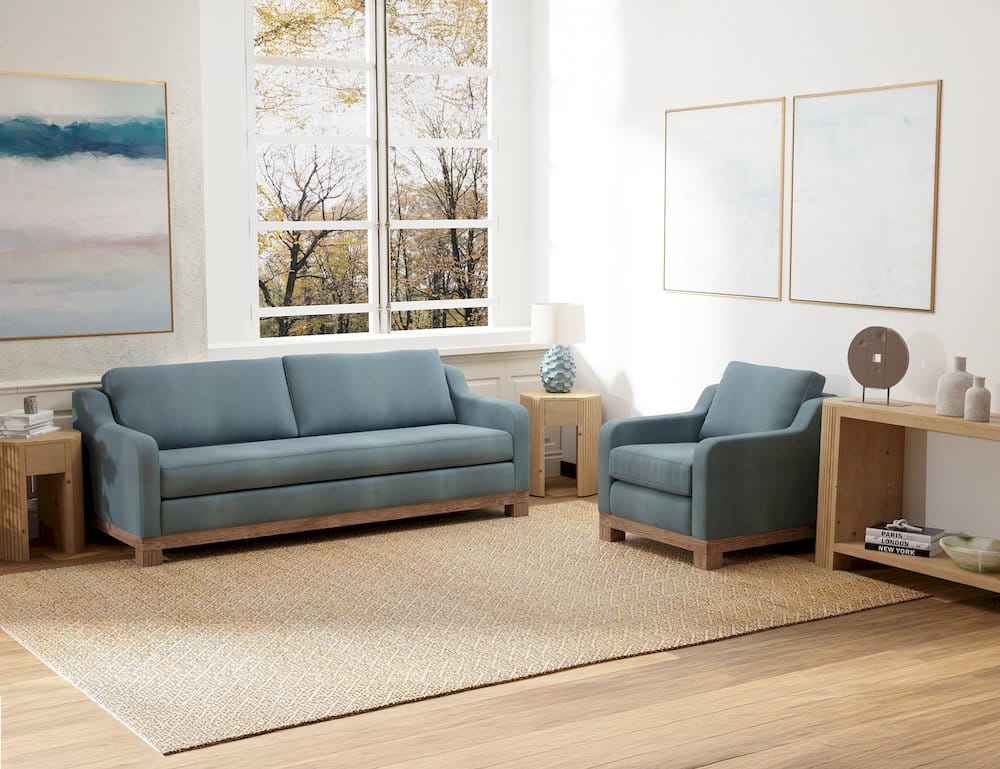 IFD  - Samba  - Wooden Frame & Base, Loveseat  - Blue  - IUP298-LOV-233 view 4