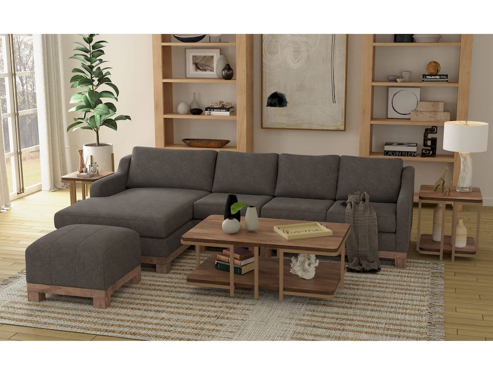 IFD  - Samba  - Wooden Frame & Base, Sectional  - Gray  - IUP298-LOV-LF-121 view 4