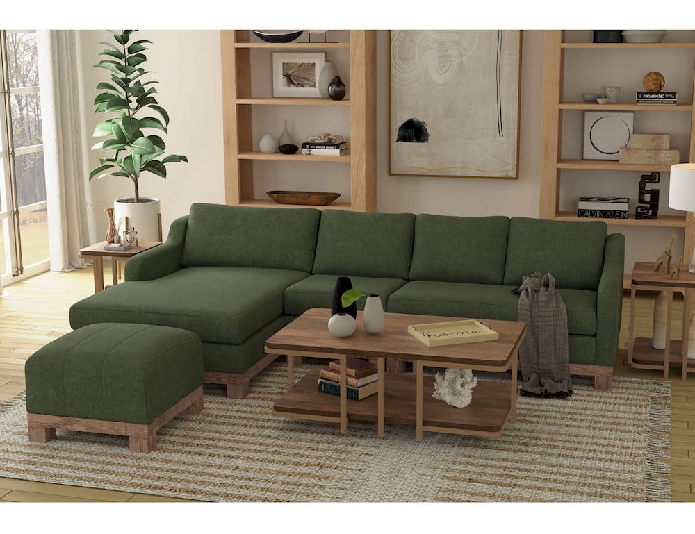 IFD  - Samba  - Wooden Frame & Base, Sectional  - Green  - IUP298-CSE-RT-111 view 3