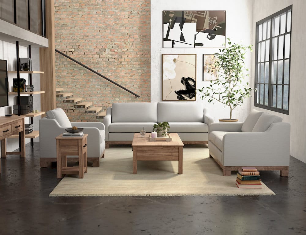 IFD  - Samba  - Wooden Frame & Base, Two-Cushion Sofa  - Beige  - IUP298-SOF-131-A view 2