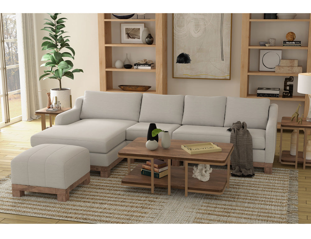 IFD - Samba - Wooden Frame & Base, Upholstered Square Ottoman - IUP298-OTT-131 view 2
