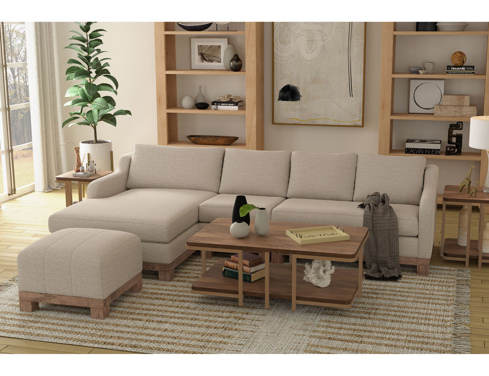 IFD - Samba - Wooden Frame & Base, Upholstered Square Ottoman - IUP298-OTT-161 view 2