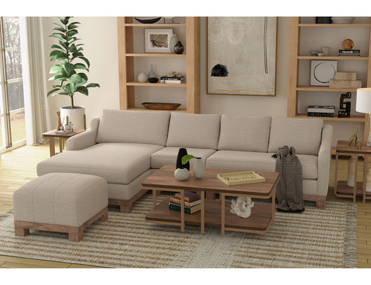 IFD - Samba - Wooden Frame & Base, Upholstered Square Ottoman - IUP298-OTT-161 view 2