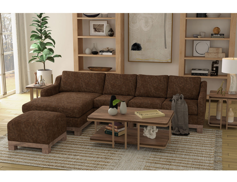 IFD - Samba - Wooden Frame & Base, Upholstered Square Ottoman - IUP298-OTT-212 view 4