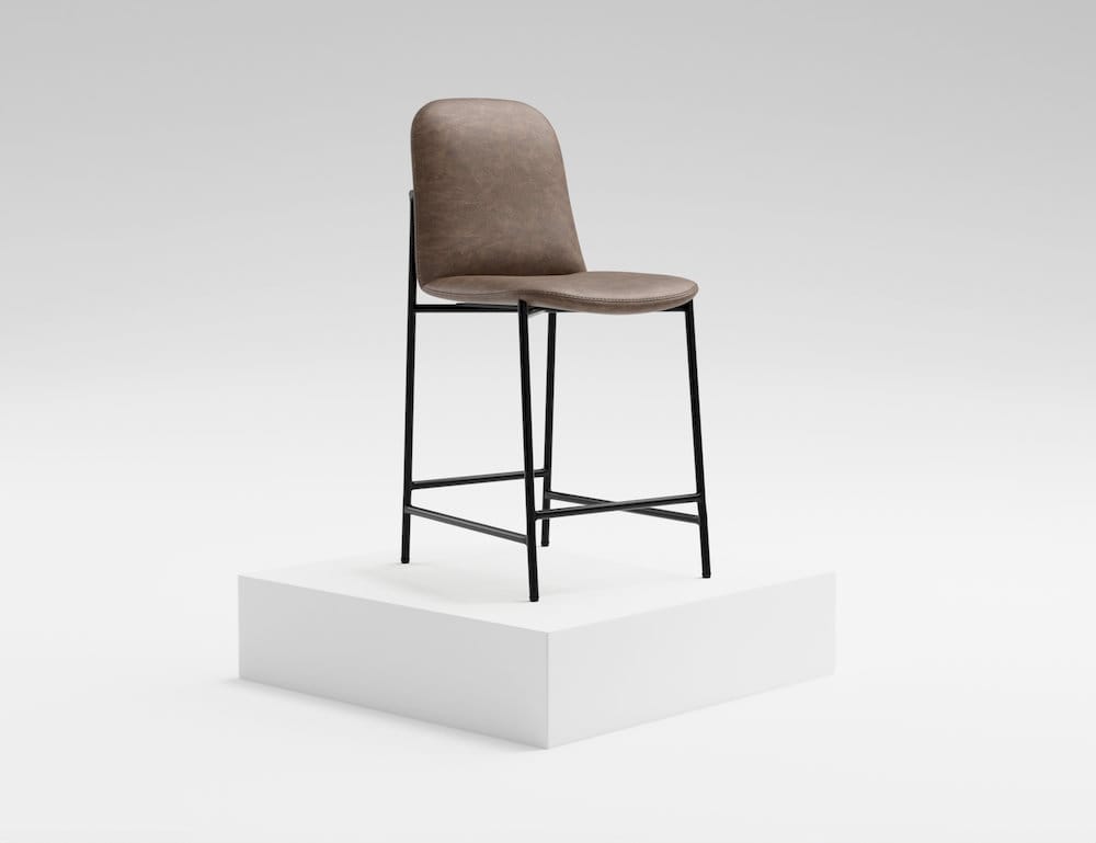 IFD  - Seating  - Wooden Frame & Metal Base, Barstool 24"  - Brown/Black  - IUP803-BST24-212 view 3