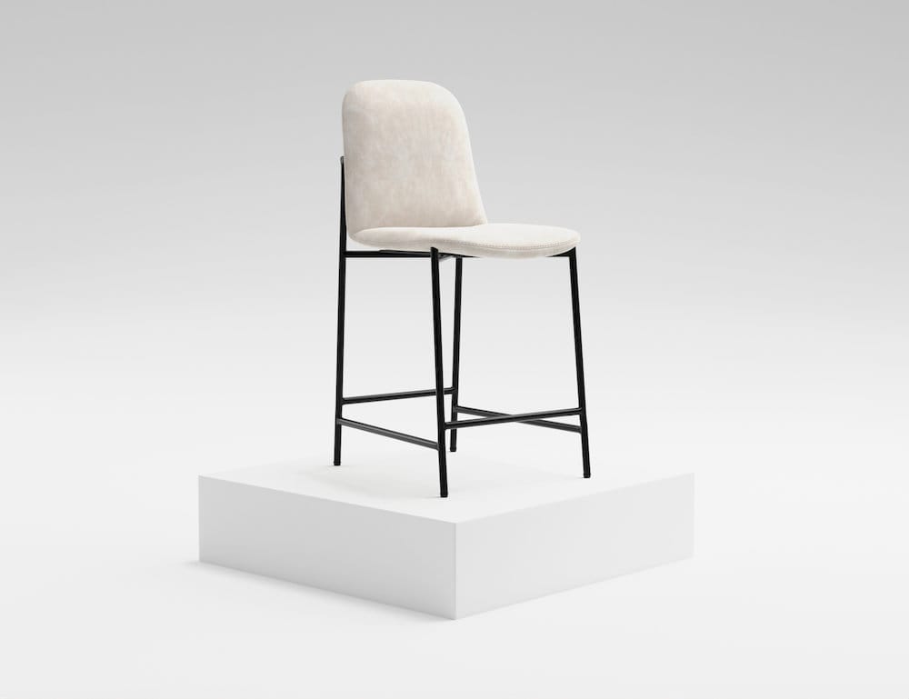 IFD  - Seating  - Wooden Frame & Metal Base, Barstool 24"  - Gray/Black  - IUP803-BST24-210 view 3