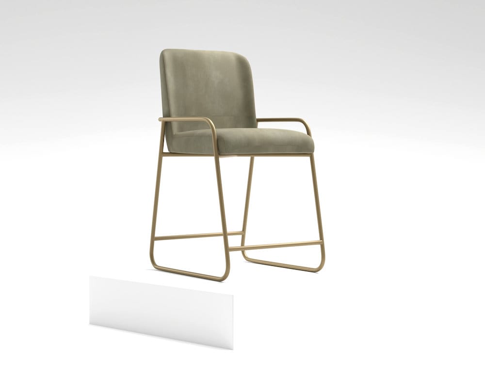 IFD  - Seating  - Wooden Frame & Metal Base, Barstool 24"  - Green/Gold  - IUP800-BST24-232 view 4