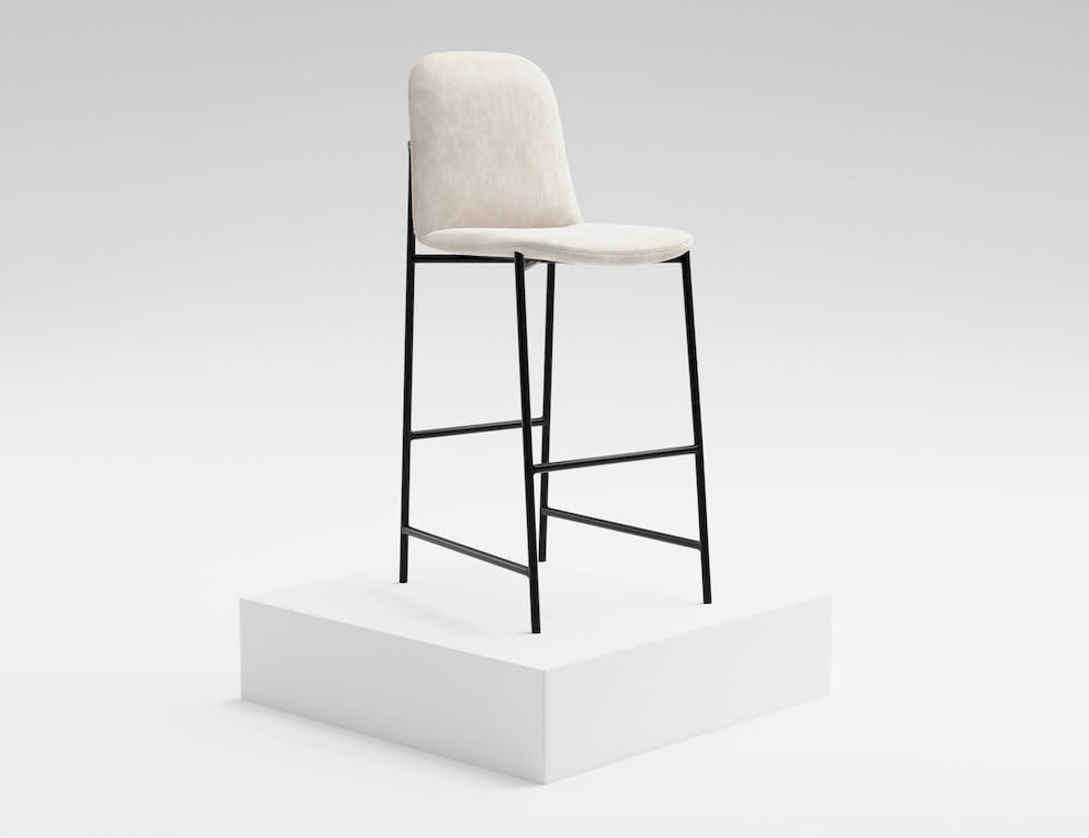 IFD  - Seating  - Wooden Frame & Metal Base, Barstool 30"  - Gray/Black  - IUP803-BST30-210 view 3