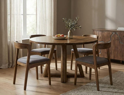 IFD - Silver - Round Dining Table in Brown - IFD6472DINTBLRD view 4