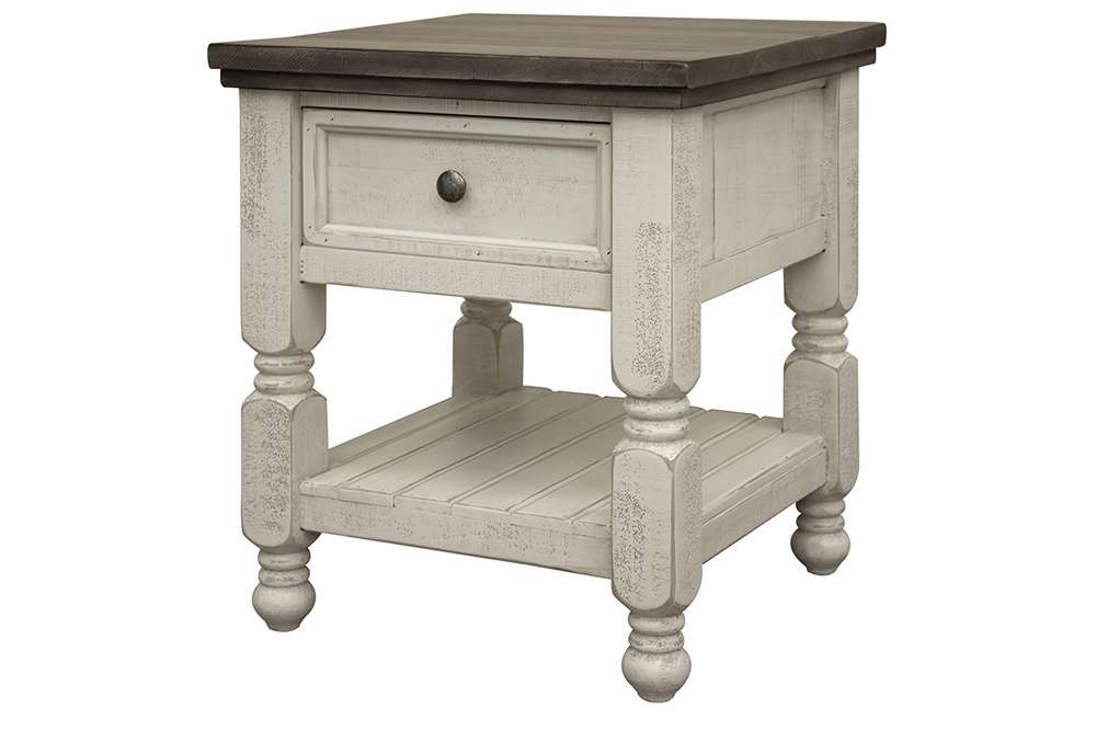 IFD - Stone 1 Drawer, Shelf End Table - IFD4691END veiw 1