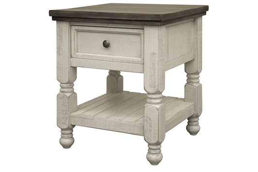 IFD - Stone 1 Drawer, Shelf End Table - IFD4691END veiw 1