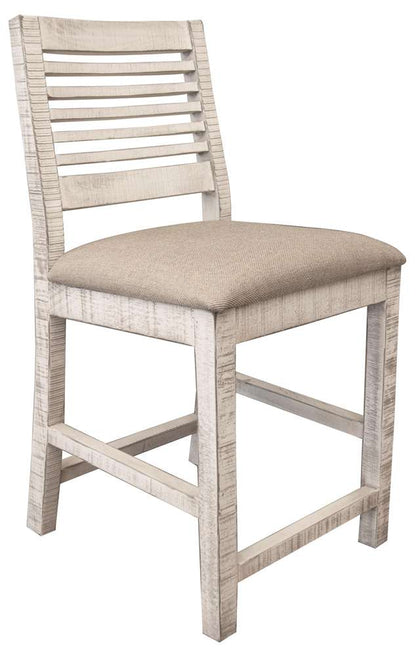 IFD - Stone 24in Barstool w/Ivory Finish & Fabric Seat (Set of 2) - IFD4690BST24IV veiw 1