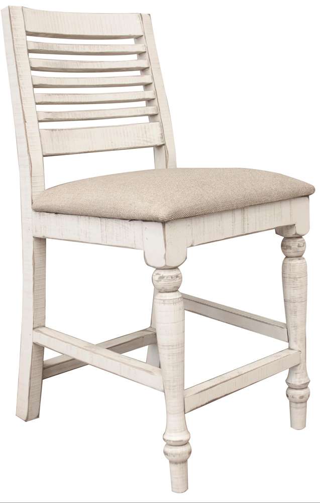IFD - Stone 24in Barstool w/ Turned Legs & Fabric Seat (Set of 2) - IFD4680BST24 veiw 1
