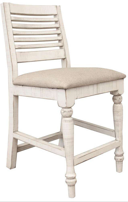 IFD - Stone 24in Barstool w/ Turned Legs & Fabric Seat (Set of 2) - IFD4680BST24 veiw 1