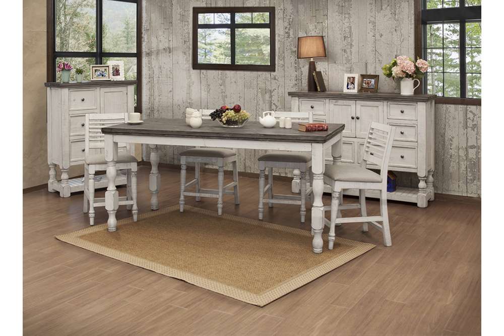 IFD - Stone 24in Barstool w/ Turned Legs & Fabric Seat (Set of 2) - IFD4680BST24 veiw 3