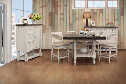 IFD - Stone 24in Barstool w/ Turned Legs & Fabric Seat (Set of 2) - IFD4680BST24 veiw 4