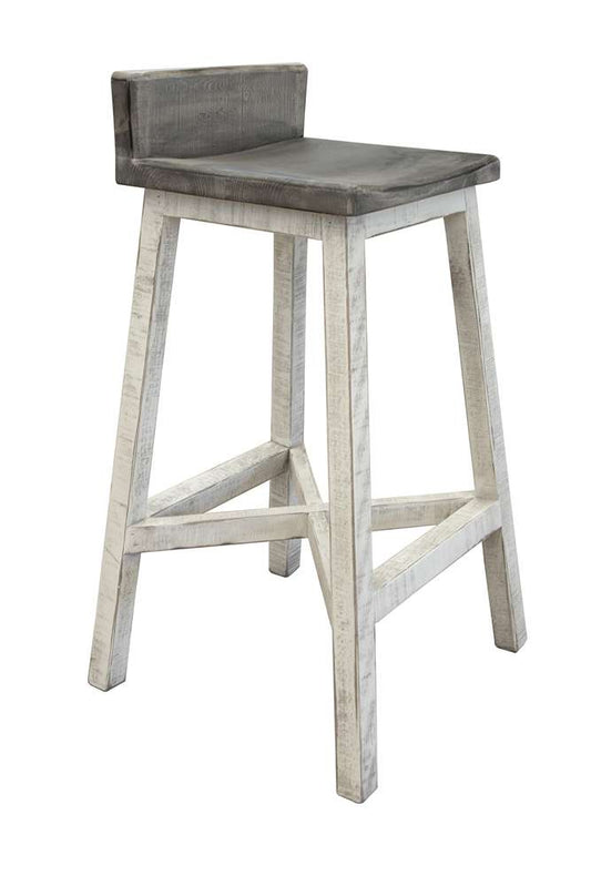 IFD - Stone 30in Stool - w/Wooden Seat & Base - Stone Finish (Set of 2) - IFD470BS30 veiw 1