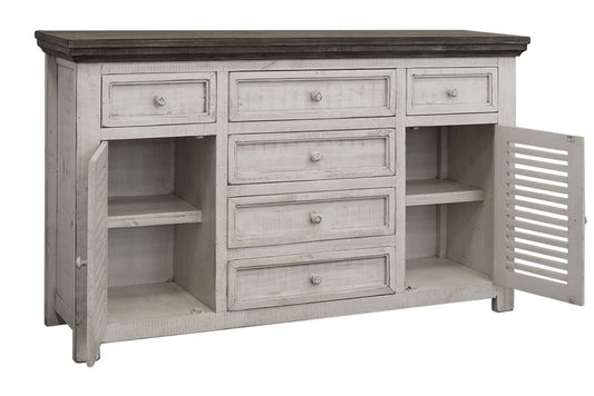 IFD - Stone 6 Drawer & 2 Doors Console Ivory & Stone Finish - IFD470BUFFET veiw 1