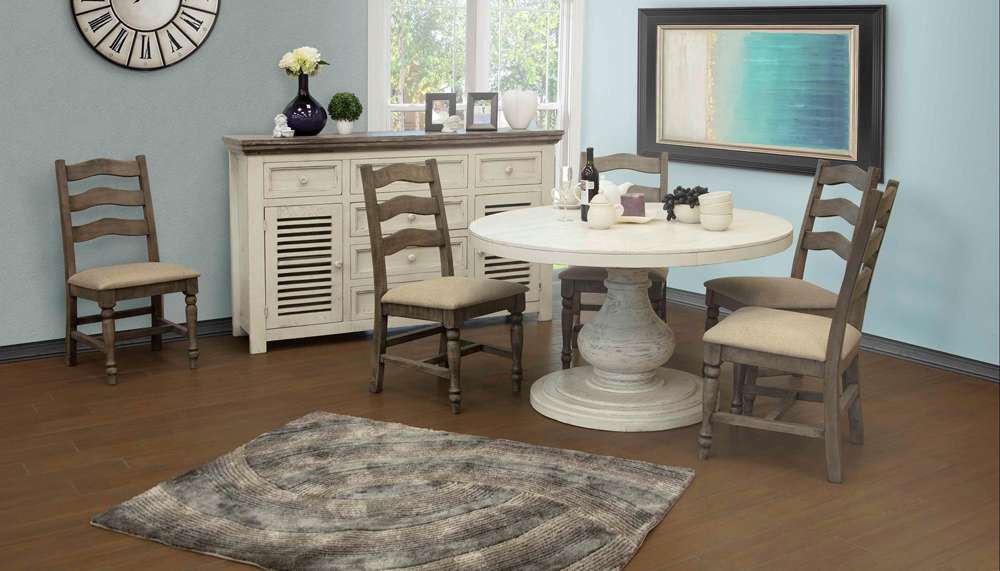 IFD - Stone 6 Drawer & 2 Doors Console Ivory & Stone Finish - IFD470BUFFET veiw 3