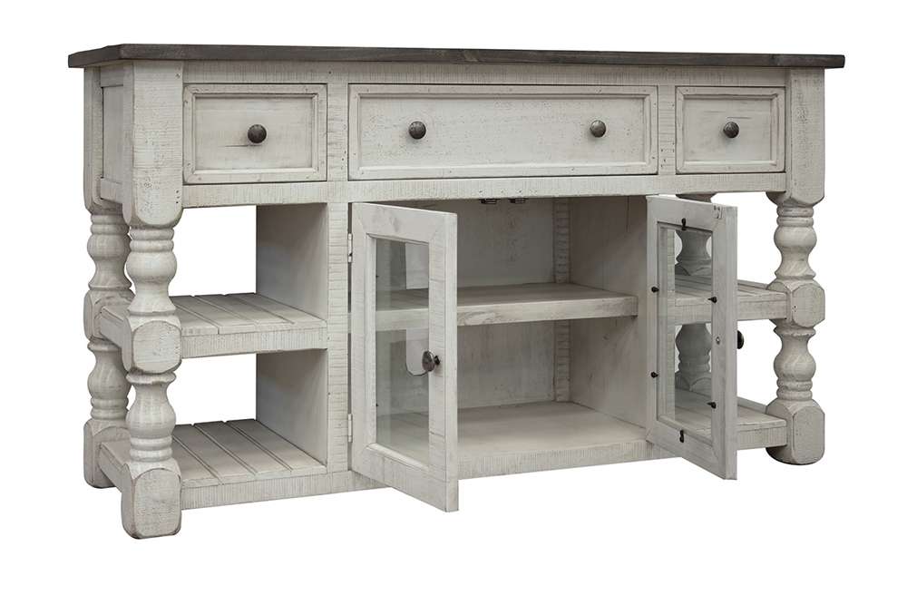 IFD - Stone 60in TV Stand w/ 3 Drawer & 2 Glass Doors - IFD4691STD60 veiw 1