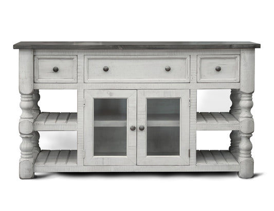 IFD - Stone 60in TV Stand w/ 3 Drawer & 2 Glass Doors - IFD4691STD60 view 1