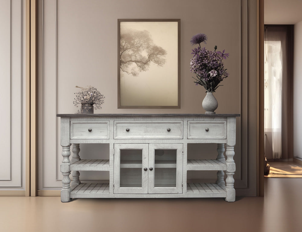IFD - Stone 70in TV Stand w/ 3 Drawer & 2 Glass Doors - IFD4691STD70 view 3