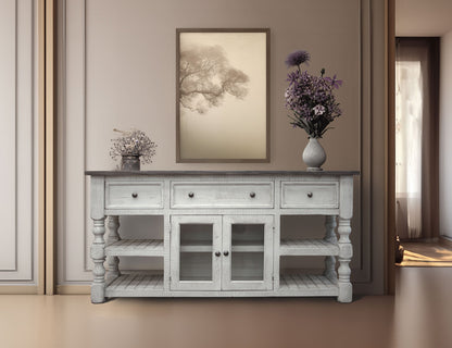 IFD - Stone 70in TV Stand w/ 3 Drawer & 2 Glass Doors - IFD4691STD70 view 3