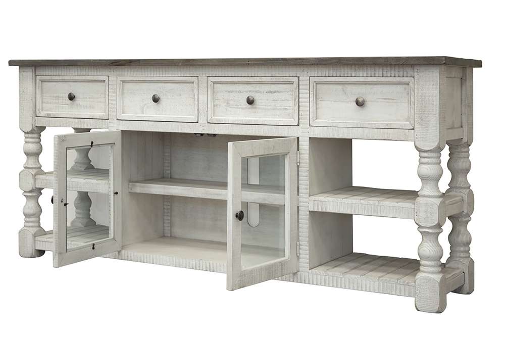 IFD - Stone 80in TV Stand w/ 4 Drawer & 2 Glass Doors - IFD4691STD80 veiw 1