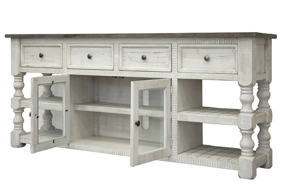 IFD - Stone 80in TV Stand w/ 4 Drawer & 2 Glass Doors - IFD4691STD80 view 3