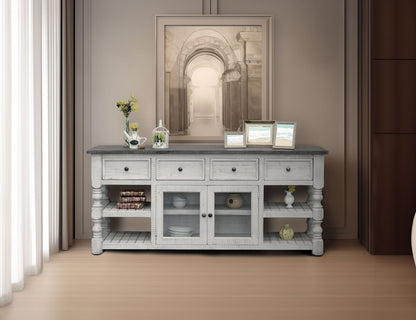 IFD - Stone 80in TV Stand w/ 4 Drawer & 2 Glass Doors - IFD4691STD80 view 4
