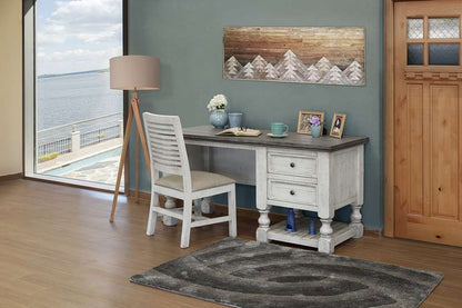 IFD - Stone Chair w/ Ivory Finish & Fabric Seat (Set of 2) - IFD4690CHRIV veiw 2