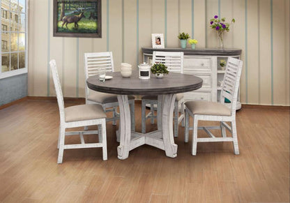 IFD - Stone Chair w/ Ivory Finish & Fabric Seat (Set of 2) - IFD4690CHRIV veiw 3