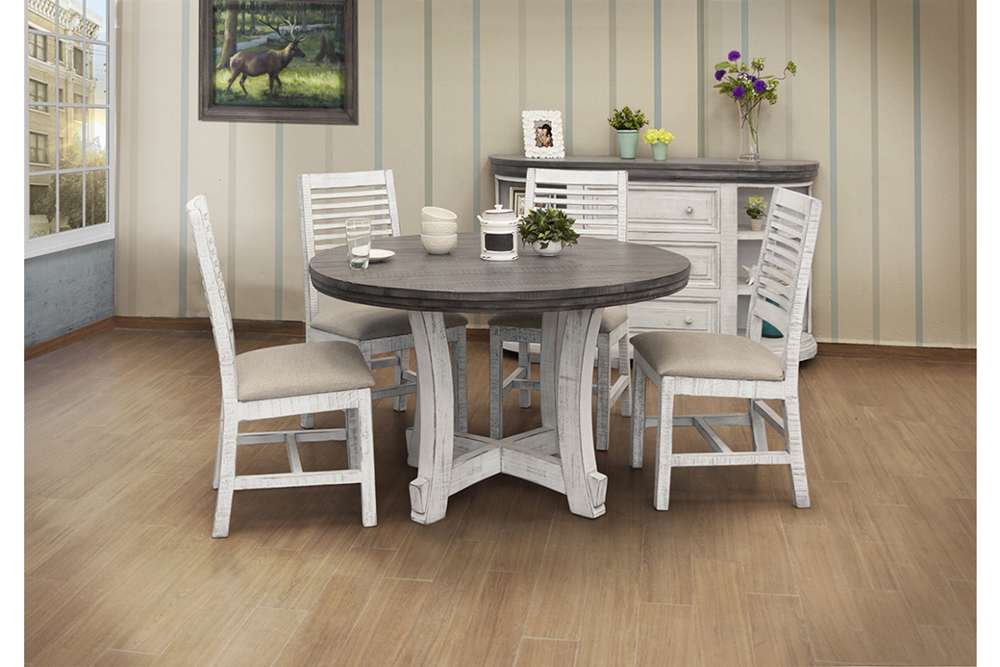 IFD - Stone Chair w/ Ivory Finish & Fabric Seat (Set of 2) - IFD4690CHRIV veiw 4