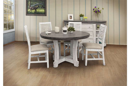 IFD - Stone Chair w/ Ivory Finish & Fabric Seat (Set of 2) - IFD4690CHRIV veiw 4