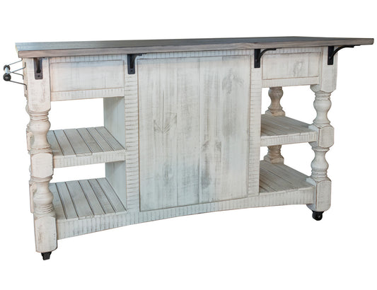 IFD - Stone Kitchen Island w/3 Drawer, 2 doors, 4 Shelves & casters - IFD469ISLAND view 2