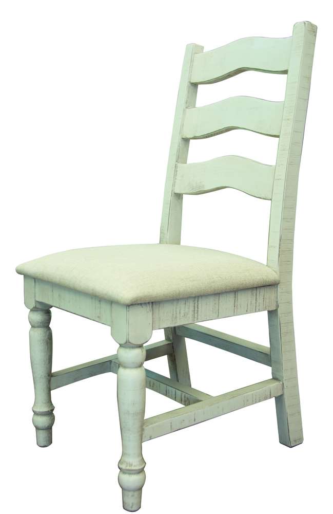 IFD - Stone Solid Wood Chair w/Fabric Seat Ivory Finish (Set of 2) - IFD4691CHRIV veiw 1