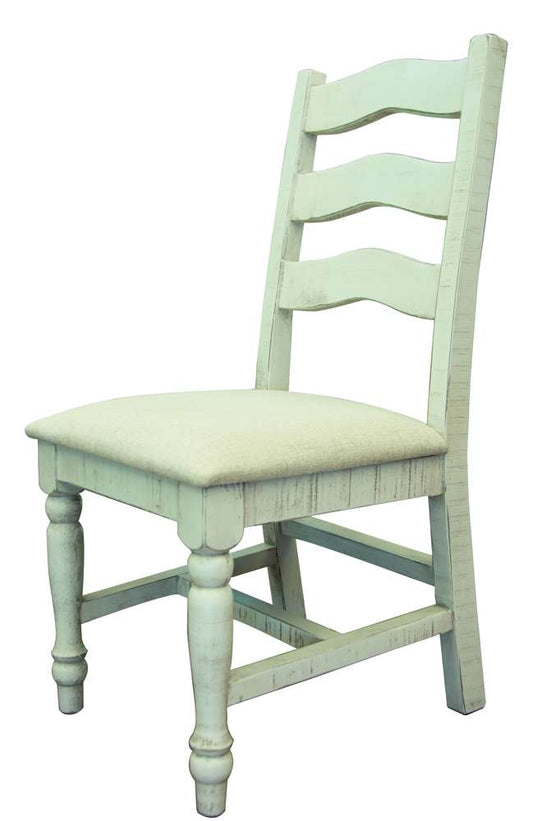 IFD - Stone Solid Wood Chair w/Fabric Seat Ivory Finish (Set of 2) - IFD4691CHRIV veiw 1