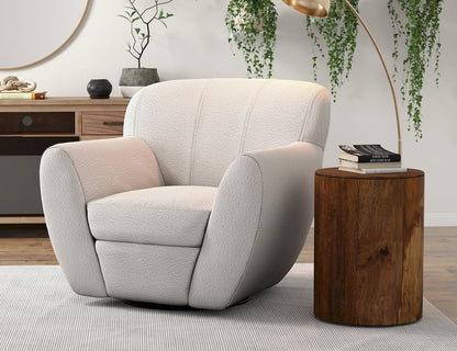 IFD  - Tamesis  - Wooden Frame & Metal Base, 360 Degree Swivel Accent Chair  - Beige  - IUP222-ACH-101 view 4