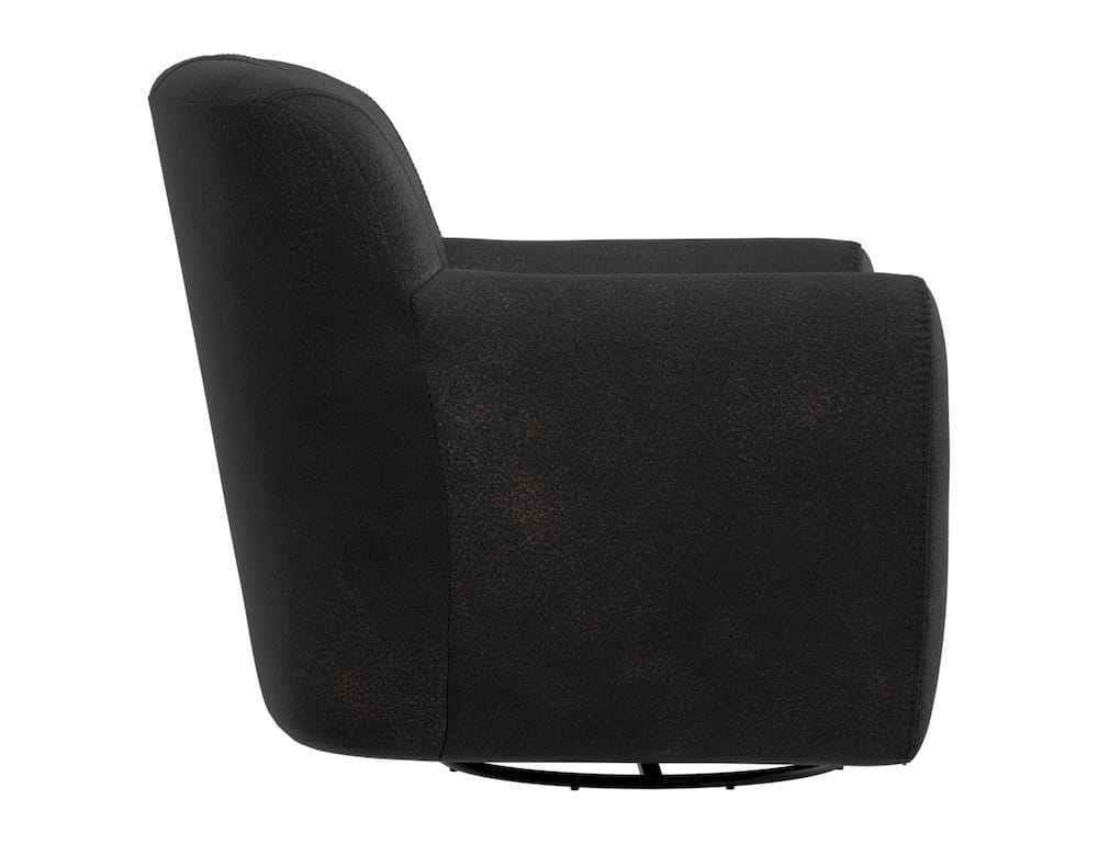 IFD  - Tamesis  - Wooden Frame & Metal Base, 360 Degree Swivel Accent Chair  - Black  - IUP222-ACH-216 view 3