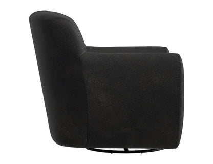 IFD  - Tamesis  - Wooden Frame & Metal Base, 360 Degree Swivel Accent Chair  - Black  - IUP222-ACH-216 view 3