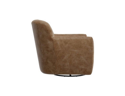 IFD  - Tamesis  - Wooden Frame & Metal Base, 360 Degree Swivel Accent Chair  - Cognac  - IUP222-ACH-202 view 3