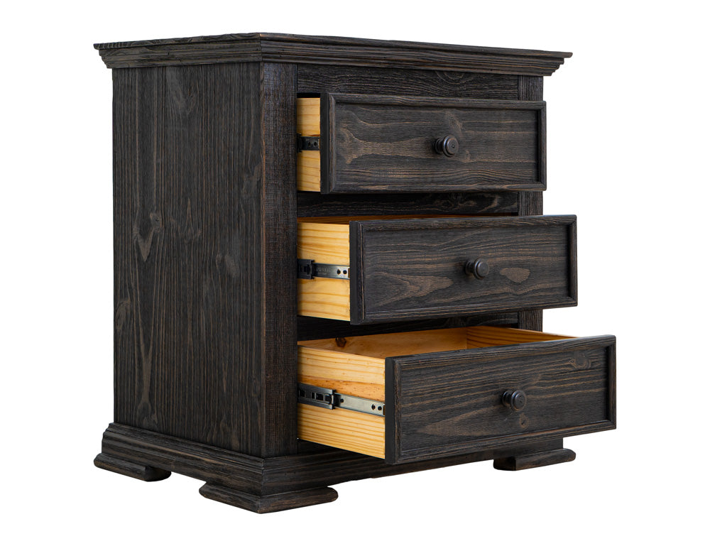 IFD - Terra Dark - 3 Drawer, Nightstand in Tricorn Black - IFD1051NTS view 3