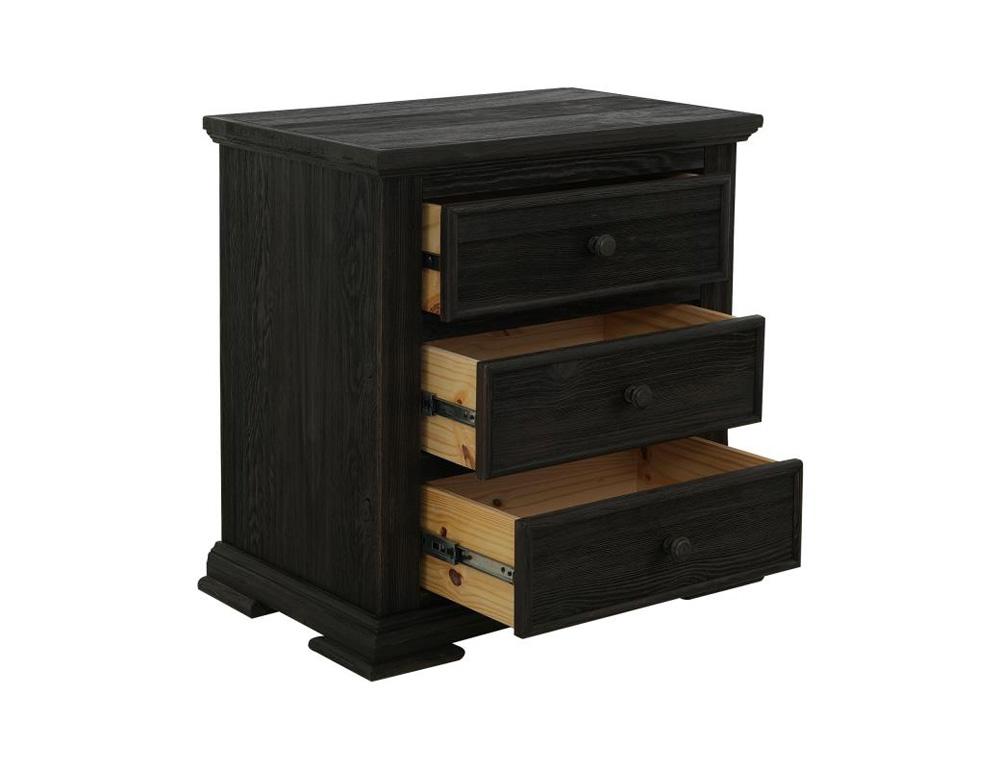 IFD - Terra Dark - 3 Drawer, Nightstand in Tricorn Black - IFD1051NTS veiw 3