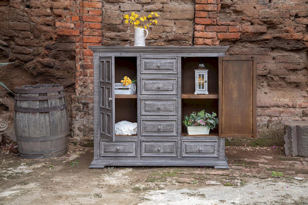IFD  - Terra Gray  - 7 Drawer 2 Doors Mule Chest  - IFD1041MUL view 3