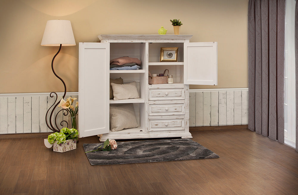 IFD - Terra White 3 Drawer, 2 Door Gentlemans Chest - IFD1022GMC view 3