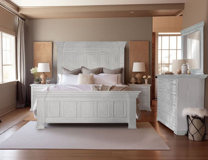 IFD - Terra White - Queen Bed in Distressed White - IFD1021BEDQE view 2