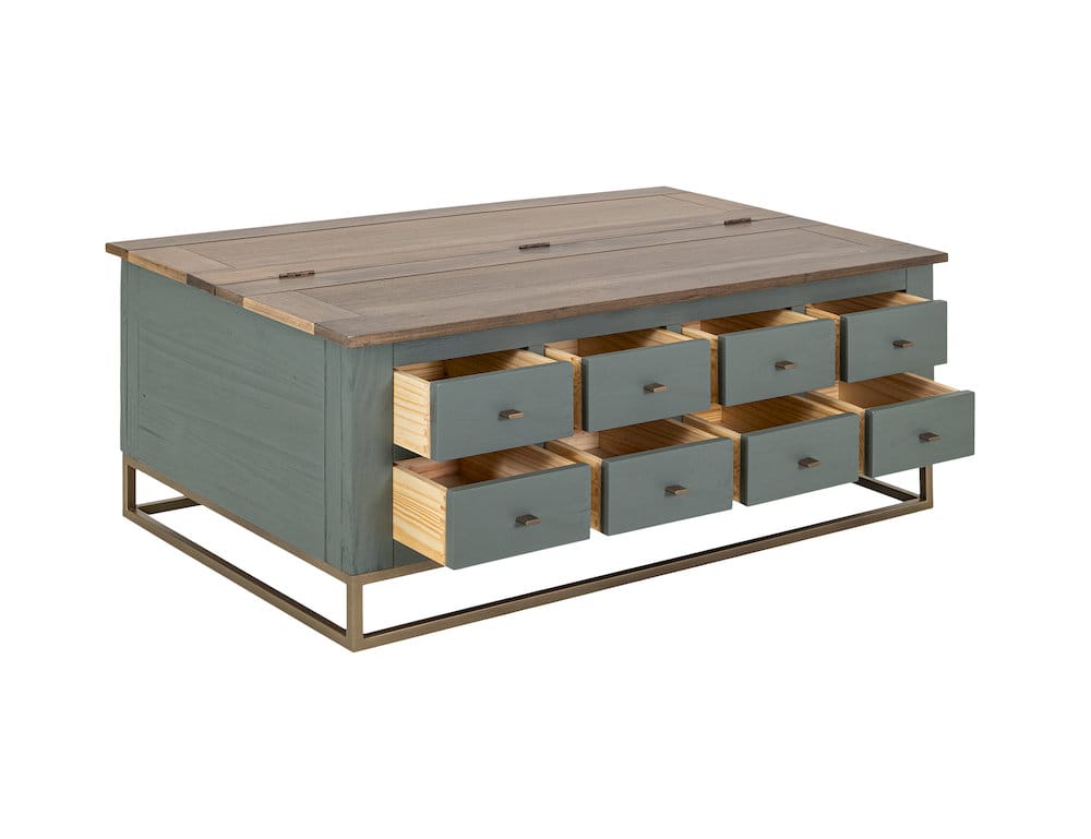 IFD  - Timber  - 8 Drawers, Hinged Top Cocktail Table  - IFD7751CKTGN view 3